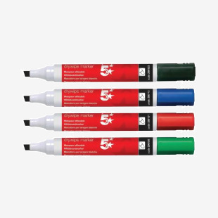 5 Star Office Drywipe Marker XyleneToluene-free Chisel Tip 2-5mm Line Wallet Assorted (Pack of 6) FS938640