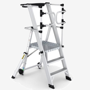 Large Platform Folding Steps with Safety Gates - 3 Tread CAG303
