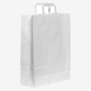 Blake VITA White Flat Handled Carrier Bag 320 x 140mm 80gsm Pack 150 Code PCF141 PCF141