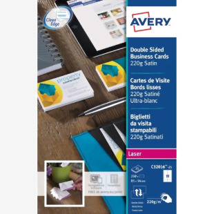 Avery C32016-25 85 x 54mm Business Cards - 25 sheets - 10 cards per Sheet 35308J