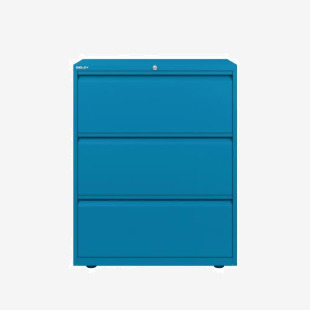 Bisley 800mm wide Essentials Side Filing Cabinet Azure 3 Drawer