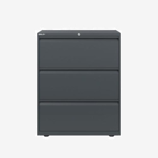 Bisley 800mm wide Essentials Side Filing Cabinet Anthracite Grey 3 Drawer