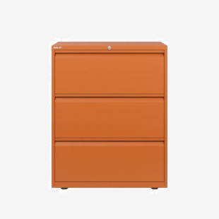 Bisley 800mm wide Essentials Side Filing Cabinet Bisley Orange 3 Drawer