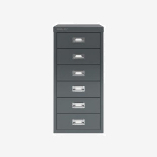Bisley 6 Drawer MultiDrawer Filing Cabinet Anthracite Grey 6 Drawer
