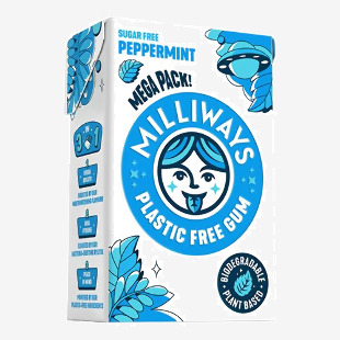 Milliways Plastic Free Chewing Gum Peppermint Megapack 60G Pack of 20