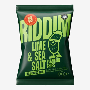Riddim Snacks Lime And Sea Salt Plantain Chips 45G Pack of 30