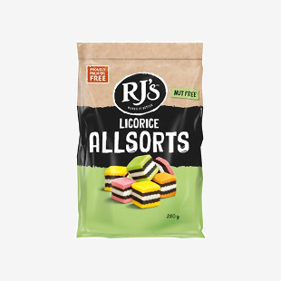 Rj’s Licorice Allsorts 280g Pack of 12