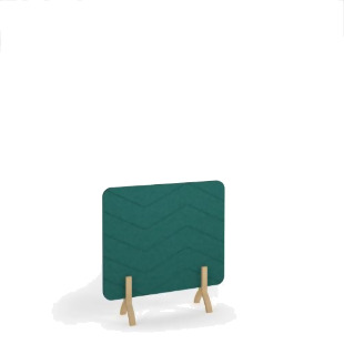 Zigzag Acoustic Floor Standing Screen Wooden Legs 1200w 1200h - Peacock Blue ZFSC1200-WF-PB