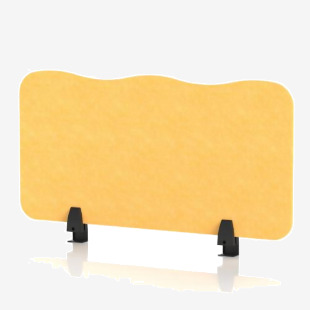 Sch! Acoustic Desktop Screen - Wave - 800 x 400mm - Buttercup Yellow SCH00461