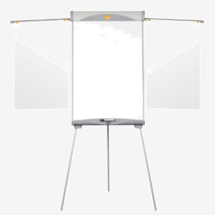 Nobo 1902046 Essence Tripod Steel Magnetic Whiteboard Easel with Extended Display Arms 36132J