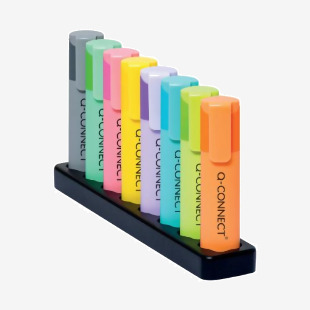 Q-Connect Deskset with 8 Pastel Highlighters (Pack of 8) KF17806 KF17806