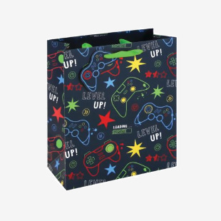 Eurowrap Gamer Gift Bag Medium Blue Pack of 12 36908-3C EU13725