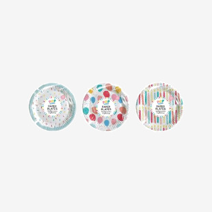 Party Paper Plates x20 Pack of 18 PAR11523OB GEM11523