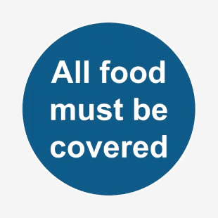 MyCafe All Food Covered Sign Self Adhesive Vnl 100x100 MYC10697 MYC10697