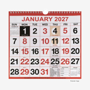 Unbranded Wirebound Month To View Calendar 249x231mm 2027 KFYC2227 KFYC2227