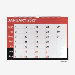 Unbranded Wirebound Month To View Calendar A3 2027 KFYC2327 KFYC2327