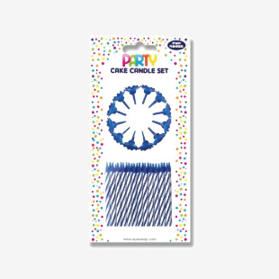 Eurowrap Cake Candle Set Blue Pack of 6 12627-BCC EU78229