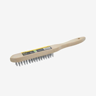 Rolson 4 Row Wire Brush with Wood Handle Pack of 12 42849 RD42849