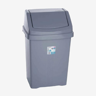 Wham Casa Silver Swing Bin 50 Litre Grey NWT4309
