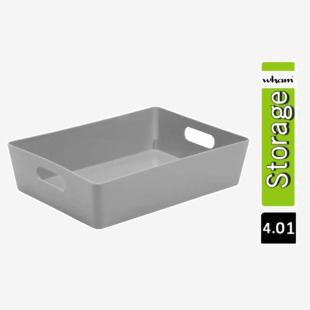 Wham Grey Rectangular Studio Basket 4.01 2 Litre NWT3881