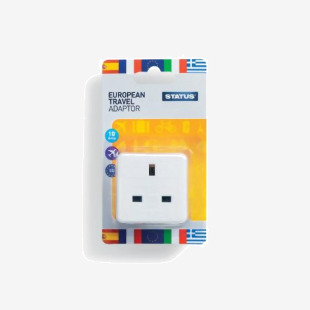 Status European Travel Adaptor Plug (Pack of 12) SEUROAB112 STS4157
