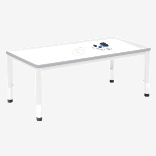 Harl Large Rec Table Wbrd Top H400-640mm