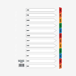 A4 Mylar Dividers Jan-Dec