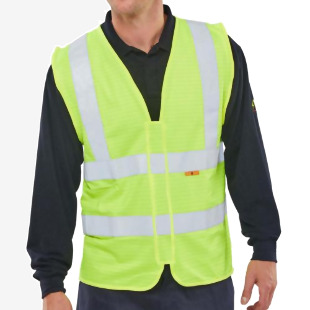 Beeswift Fire Retardant Hi-Vis Waistcoat Saturn Yellow 2XL CFRWCSYXXL