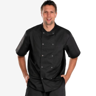 Beeswift Chefs Jacket Short Sleeve Black M CCCJSSBLM