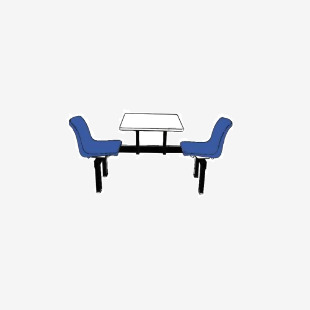 Canteen Table 1 Way Access 2 Seats Steel/Polypropylene/Chipboard Blue/Black/White CBT21Z
