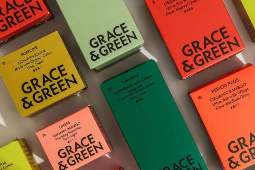 Close up of Grace & Green product packaging 