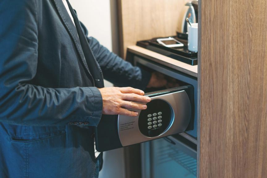 Man using digital safe 